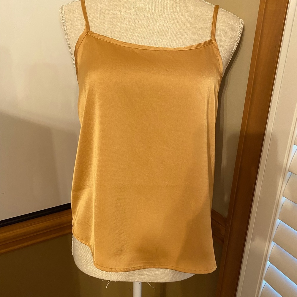 New sexy silky size small gold tank top camisole brand: Shein